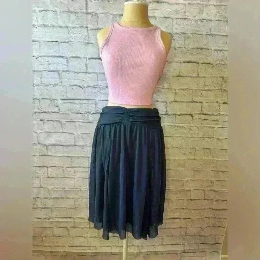 Xhilaration Women’s Small Blue Tulle Knee Length Skirt with Handkerchief Hem